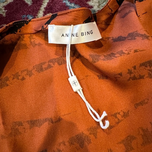 NWT Anine Bing ruched silk mini - Picture 7 of 7